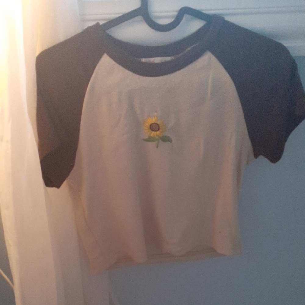 ROMWE Brown and Cream Raglan Tee